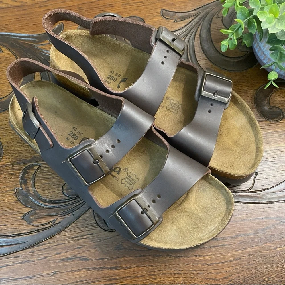 Birkenstock / Milano Brown Sandals sz 10 - Picture 2 of 7